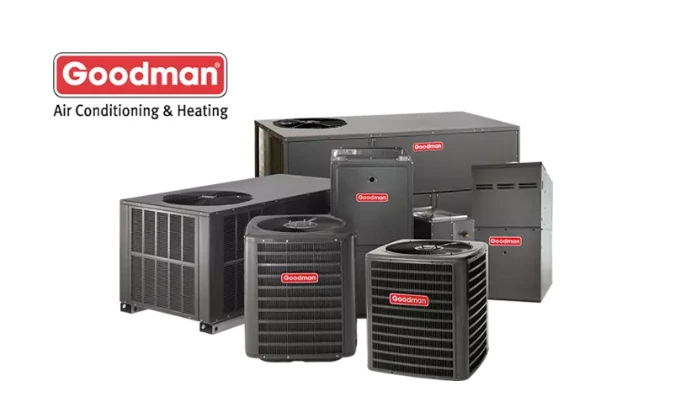 Goodman Air Conditioning & Heating equipment lineup — condensers, furnaces and package units installed by Comfort Air